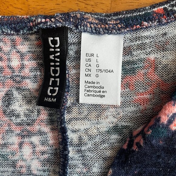 Size Large H&M Divided Aztec print navy white orange cardigan duster - Picture 8 of 13